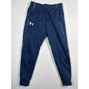 Under Armour Mens Sweatpants Joggers Navy Blue Drawstring sz ysm